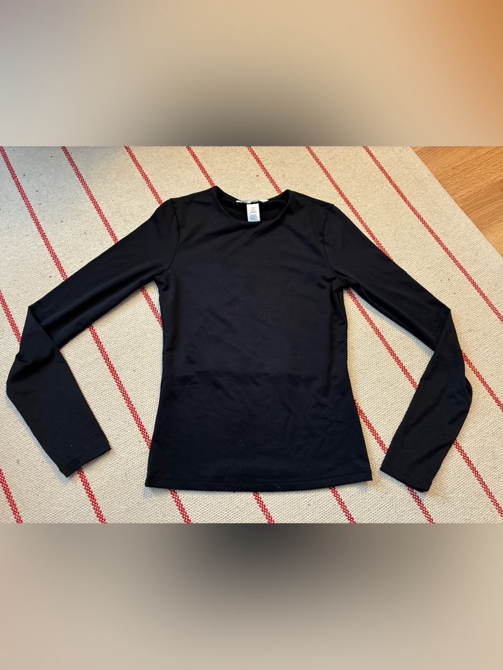 H&M Black Long Sleeve Skims Style Top